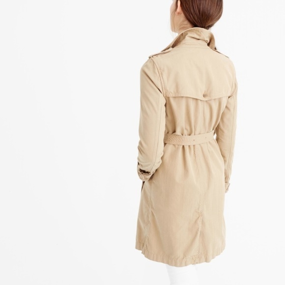 J.Crew Trench Coat Washed Cotton Natural - Picture 5 of 8
